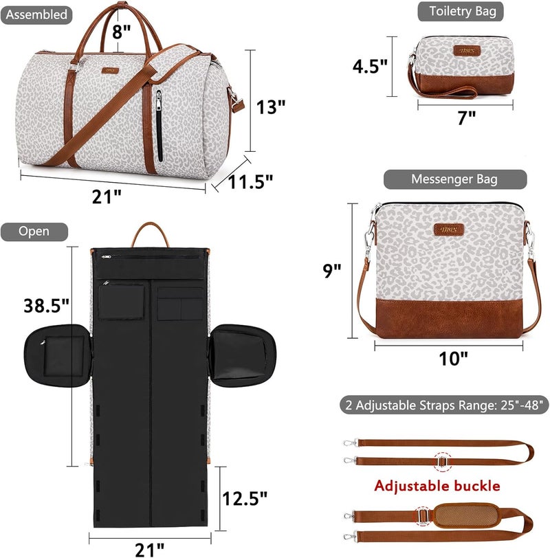 TIBES Convertible 2-in-1 Garment Bags for Travel, Carry On Garment Duffle Bag With Shoe Compartment Large Weekender Bag for Women Men Hanging Suitcase Suit Travel Duffel Overnight Bags 4pcs Set - Image 5